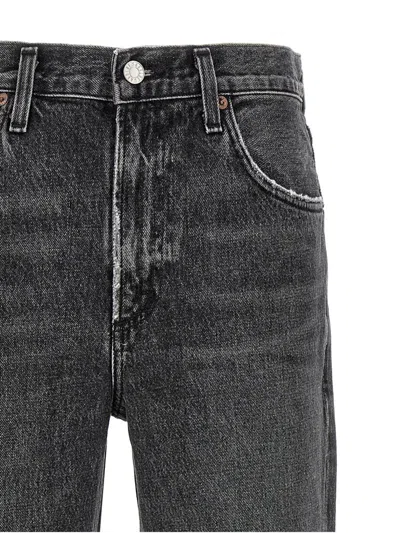 Agolde Low Slung Baggy Jeans In Gray