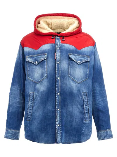 Shop Dsquared2 'winter Western' Overshirt In Blue