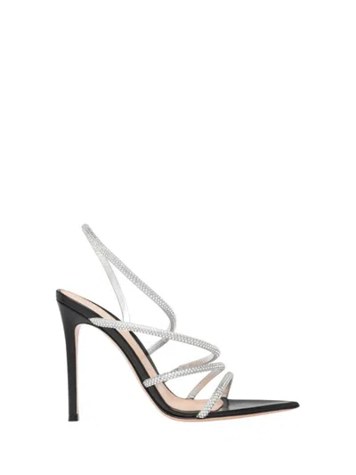 Shop Gianvito Rossi Crystal Ettie In Black