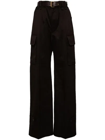 Shop Saint Laurent "cassandre" Cargo Trousers In Brown