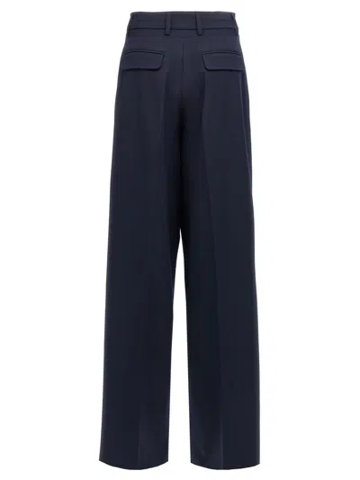 The Latest Thelatest Midnight Blue Wool Blend Trousers In Blue