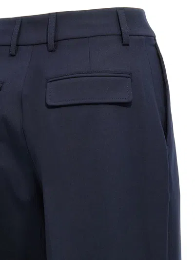 The Latest Thelatest Midnight Blue Wool Blend Trousers In Blue