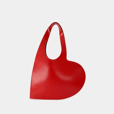 Shop Coperni Mini Heart Shopper Bag In Red