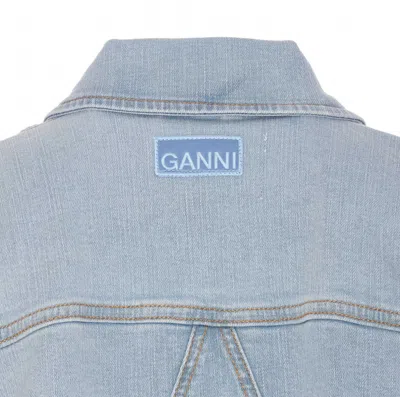 Shop Ganni Jackets In Navy