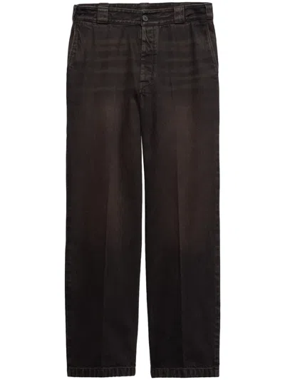 Prada Straight-leg Basic Jeans In Brown