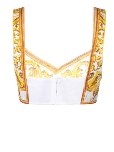 Shop Dolce & Gabbana Tops In Yellow