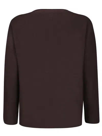 Lardini Knit Cardigan With Classic V-neck And Button Closure In Brown