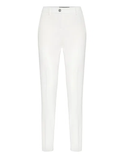 Philipp Plein Cady Office Trousers Skull In White