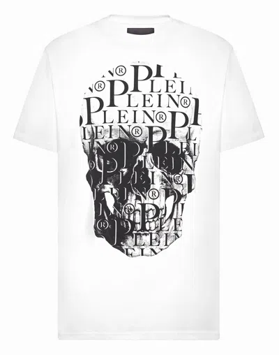 Philipp Plein T-shirt Round Neck Ss Print Skull In White
