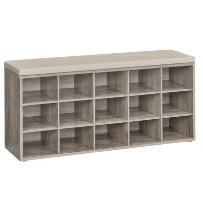 Breebe Shoe Bench With Cushion, Storage Bench With Padded Seat