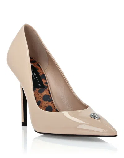 Philipp Plein Patent Leather Decollete Hi-heels Crystal Skull In Multi