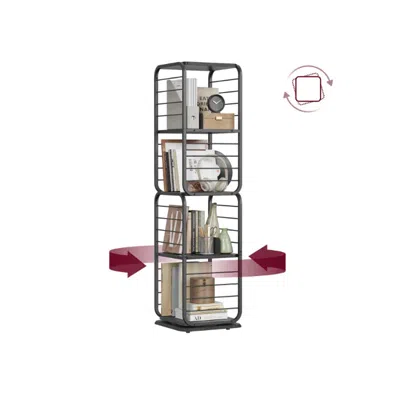 Breebe 4-tier Rotating Bookshelf With Bookends