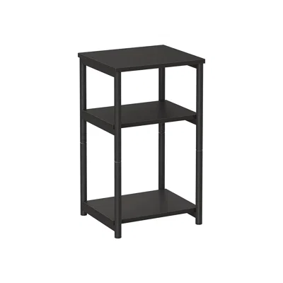 Breebe Black Side Table With Storage Shelves
