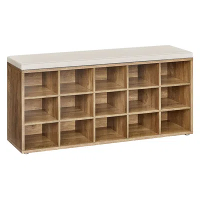 Breebe Shoe Bench With Cushion, Storage Bench With Padded Seat