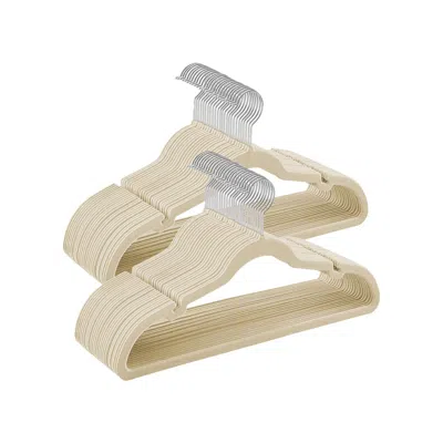 Breebe Velvet Hangers 50 Pack, Non-slip Clothes Hangers, With Shoulder Notches, Pants Bar