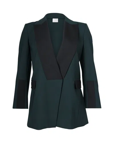 Dion Lee Two-toned Blazer In Forest Green And Black Polyester In Green