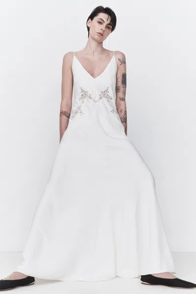 Gabriela Hearst Apuleius Lace Dress In Ivory Silk Crepe In Ivory