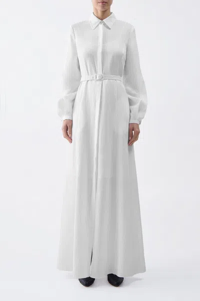 Gabriela Hearst Breton Shirtdress With Slip In Ivory Aloe Linen In Ivory