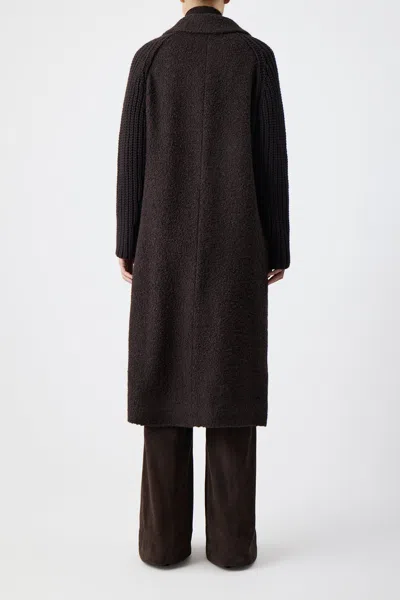 Gabriela Hearst Charles Coat In Chocolate Recycled Cashmere Boucle In Chocolate