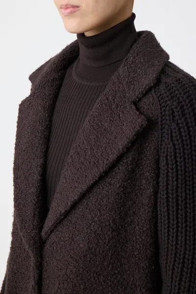 Gabriela Hearst Charles Coat In Chocolate Recycled Cashmere Boucle In Chocolate