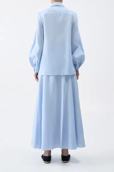 Gabriela Hearst Delmer Top In Light Blue Aloe Linen In Light Blue