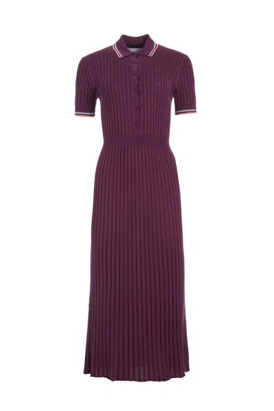 Gabriela Hearst Eyot Silk And Cashmere Midi Dress In Italian Plum