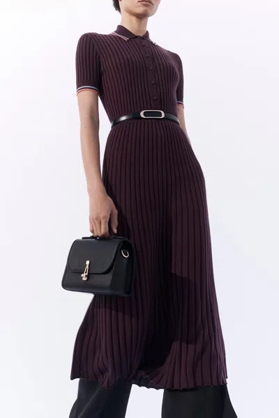 Gabriela Hearst Eyot Silk And Cashmere Midi Dress In Italian Plum