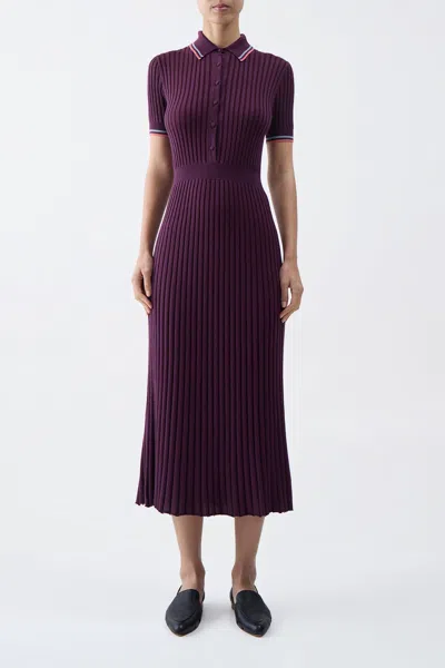 Gabriela Hearst Eyot Silk And Cashmere Midi Dress In Italian Plum