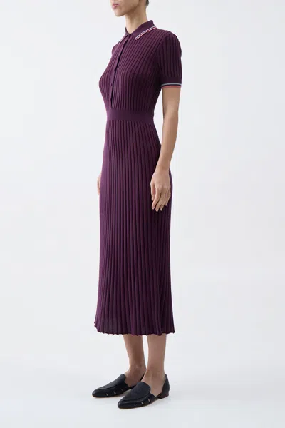 Gabriela Hearst Eyot Silk And Cashmere Midi Dress In Italian Plum