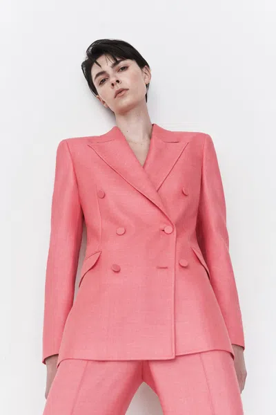 Gabriela Hearst Gavin Blazer In Watermelon Silk Virgin Wool In Watermelon