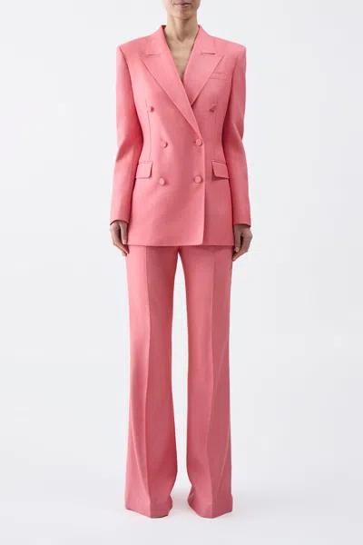 Gabriela Hearst Gavin Blazer In Watermelon Silk Virgin Wool In Watermelon