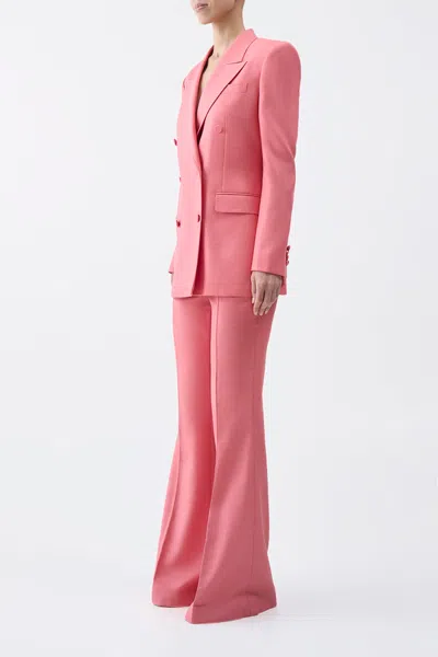Gabriela Hearst Gavin Blazer In Watermelon Silk Virgin Wool In Watermelon