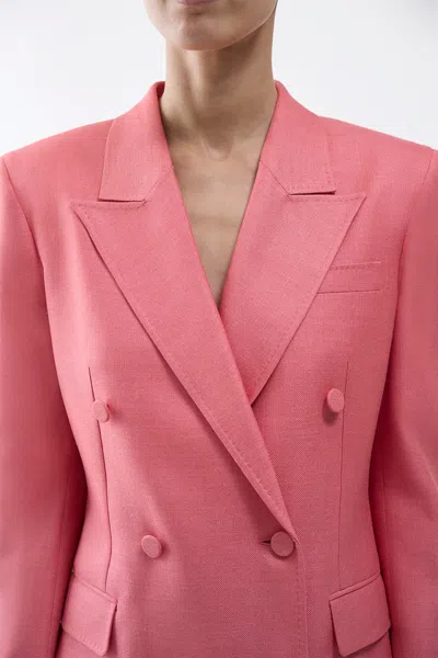 Gabriela Hearst Gavin Blazer In Watermelon Silk Virgin Wool In Watermelon