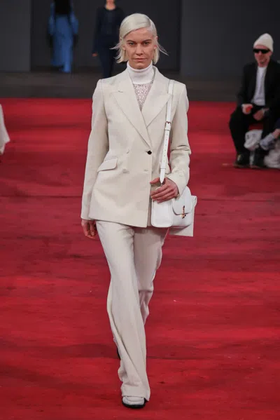 Gabriela Hearst Meret Pointelle Knit Turtleneck In Ivory Merino Wool In Ivory