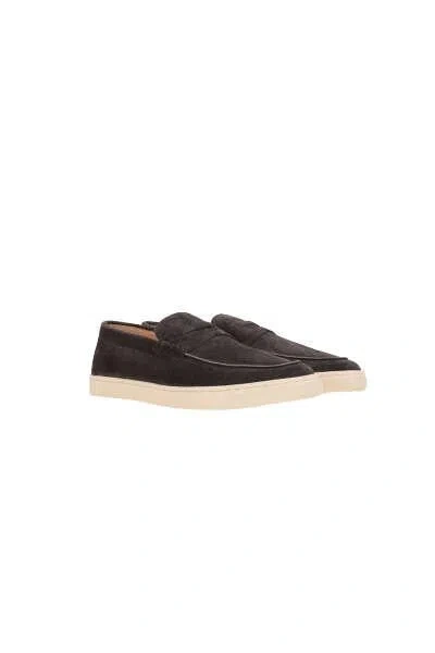 Shop Brunello Cucinelli Flat Shoes In Blackboard