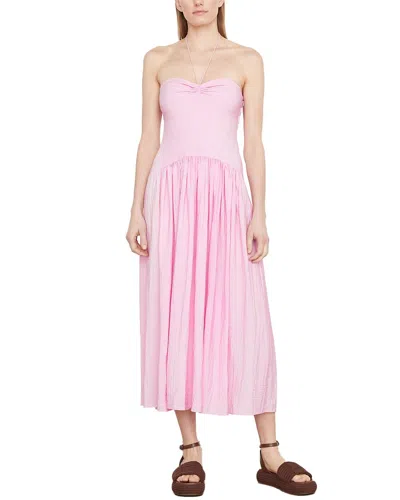 Vince Ruched Sweetheart Halter Midi Dress In Multi