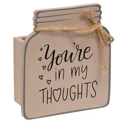 Homegifo You're In My Thoughts Wooden Mason Jar Vase