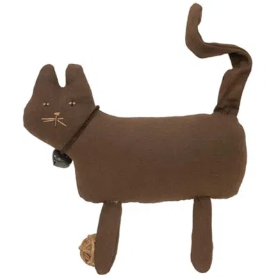 Homegifo Stuffed Brown Primitive Cat W/yarn Ball