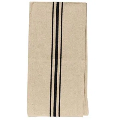 Homegifo Cream & Black Grain Sack Long Runner