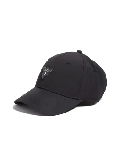Guess Factory Enamel Logo Nylon Baseball Hat In Black