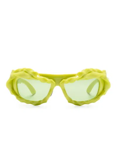 Shop Ottolinger Twisted Sunglasses In Green