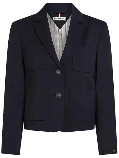 Shop Tommy Hilfiger Short Blazer Clothing In Black