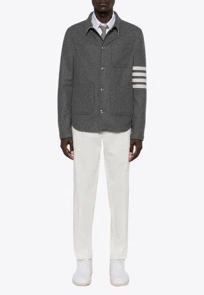 Thom Browne Wool And Cashmere Blend Oversh In Gray
