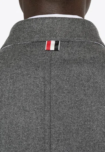 Thom Browne Wool And Cashmere Blend Oversh In Gray