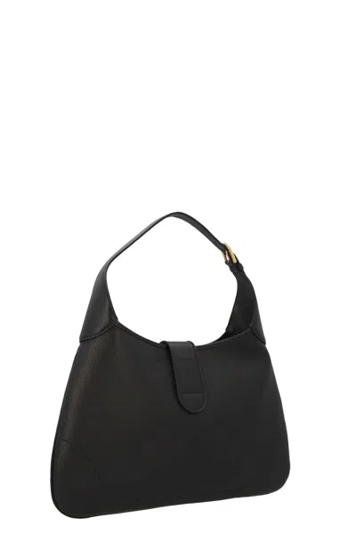 Gucci Aphrodite Large Leather Shoulder Bag In Black