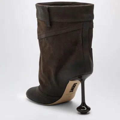 Loewe Suede Ankle Boots With 9 Cm Heel Height For Women In Brown