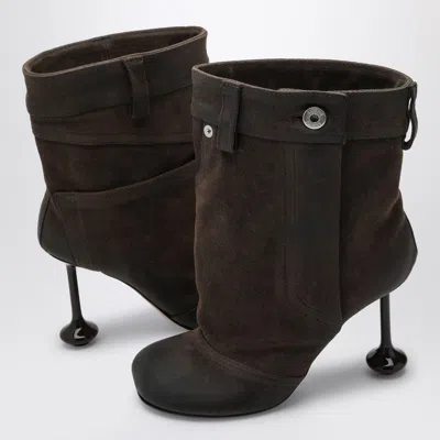 Loewe Suede Ankle Boots With 9 Cm Heel Height For Women In Brown