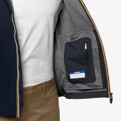 K-way Drawstring Hooded Waterproof Jacket In Blue