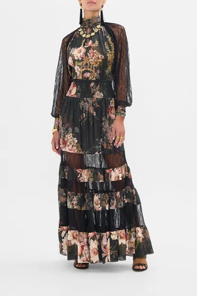 Camilla Raglan Button Up Shirt With Lace At Sleeve Dynasty Daze