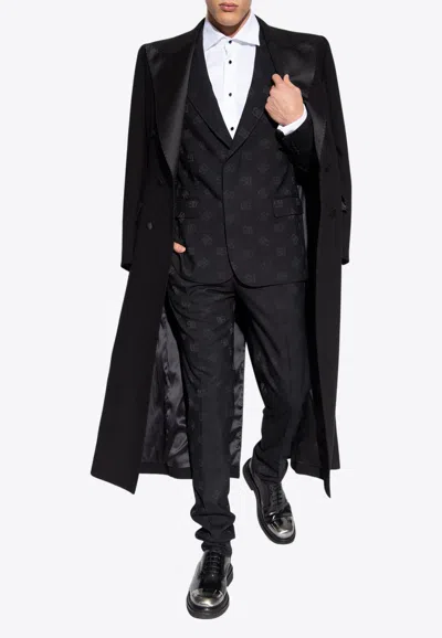 Dolce & Gabbana All-over Logo-pattern Blazer In Black